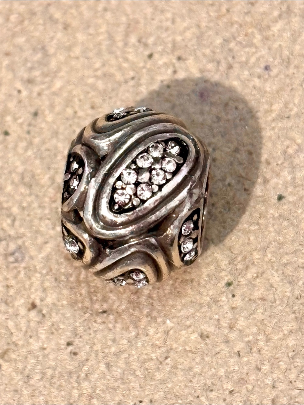 🆕Listing! Brighton Orion silver bead Crystal-filled raised ovals Retired